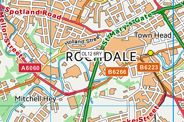 OL12 6RY map - OS VectorMap District (Ordnance Survey)