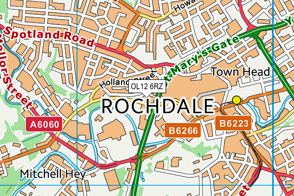 OL12 6RZ map - OS VectorMap District (Ordnance Survey)