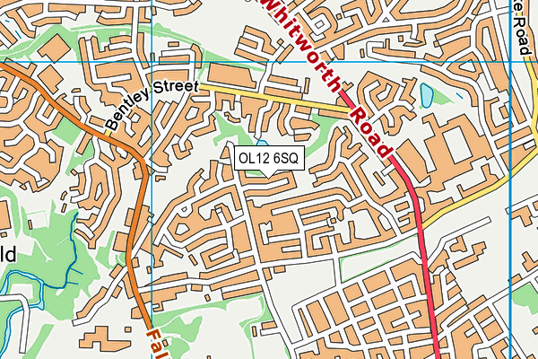 OL12 6SQ map - OS VectorMap District (Ordnance Survey)