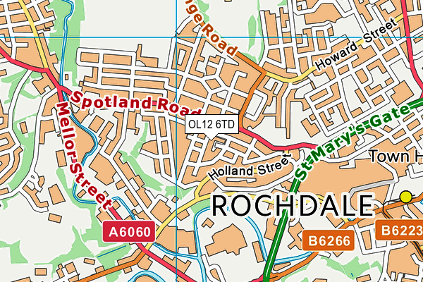 OL12 6TD map - OS VectorMap District (Ordnance Survey)