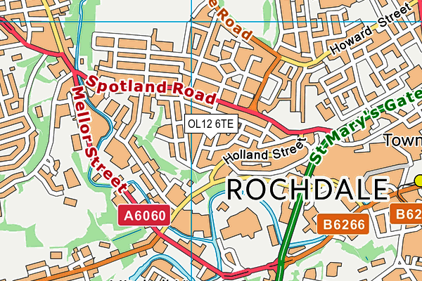 OL12 6TE map - OS VectorMap District (Ordnance Survey)