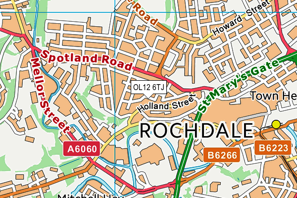 OL12 6TJ map - OS VectorMap District (Ordnance Survey)