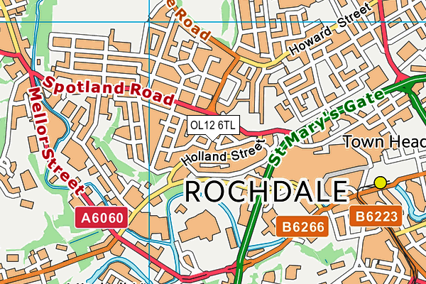 OL12 6TL map - OS VectorMap District (Ordnance Survey)