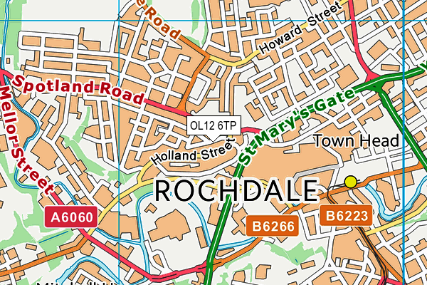 OL12 6TP map - OS VectorMap District (Ordnance Survey)