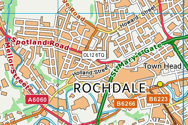 OL12 6TQ map - OS VectorMap District (Ordnance Survey)