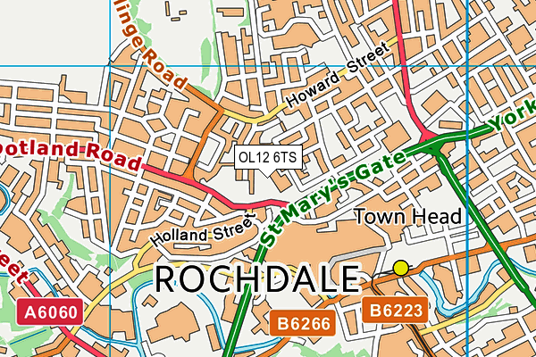 OL12 6TS map - OS VectorMap District (Ordnance Survey)