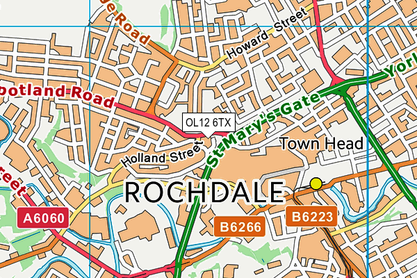 OL12 6TX map - OS VectorMap District (Ordnance Survey)