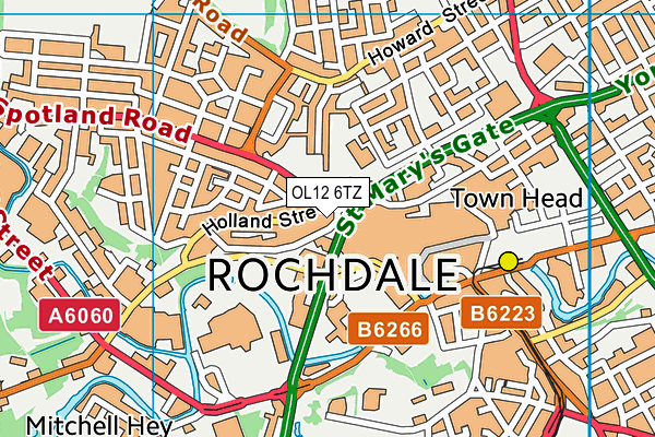 OL12 6TZ map - OS VectorMap District (Ordnance Survey)