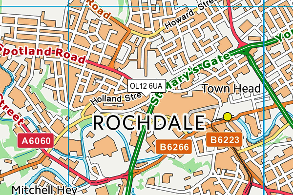 OL12 6UA map - OS VectorMap District (Ordnance Survey)