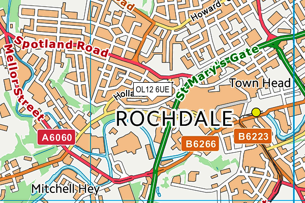 OL12 6UE map - OS VectorMap District (Ordnance Survey)