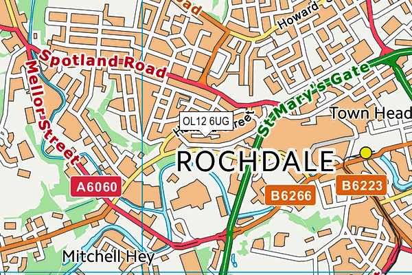 OL12 6UG map - OS VectorMap District (Ordnance Survey)