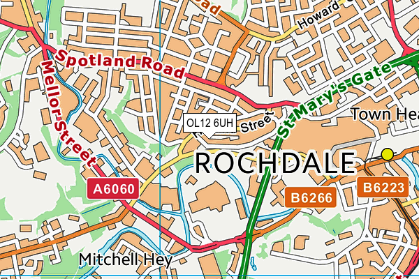 OL12 6UH map - OS VectorMap District (Ordnance Survey)