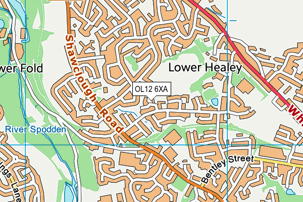 St Wilfreds Playing Fields map (OL12 6XA) - OS VectorMap District (Ordnance Survey)