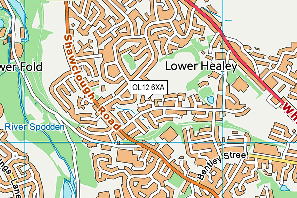 OL12 6XA map - OS VectorMap District (Ordnance Survey)