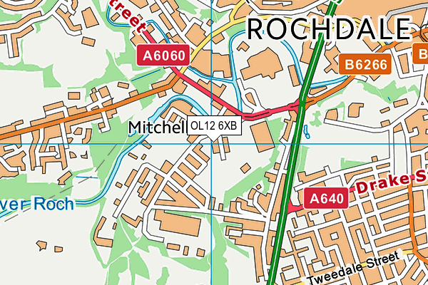 OL12 6XB map - OS VectorMap District (Ordnance Survey)