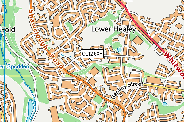 OL12 6XF map - OS VectorMap District (Ordnance Survey)