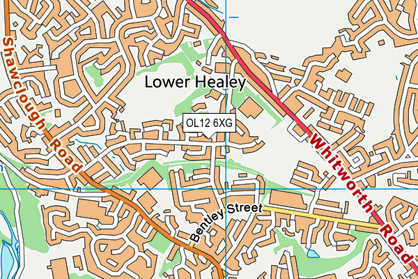 OL12 6XG map - OS VectorMap District (Ordnance Survey)