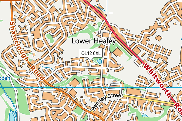 OL12 6XL map - OS VectorMap District (Ordnance Survey)