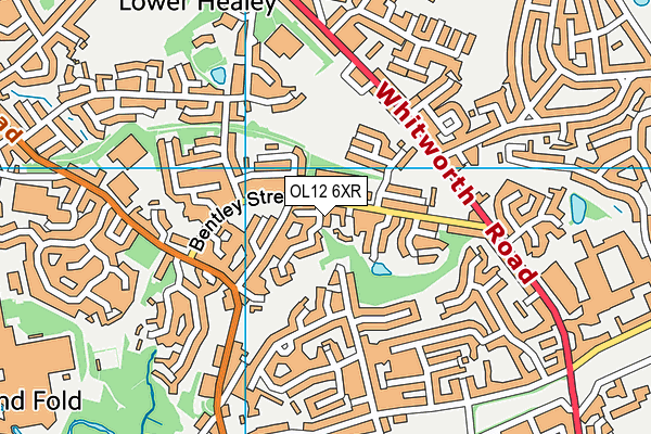 OL12 6XR map - OS VectorMap District (Ordnance Survey)