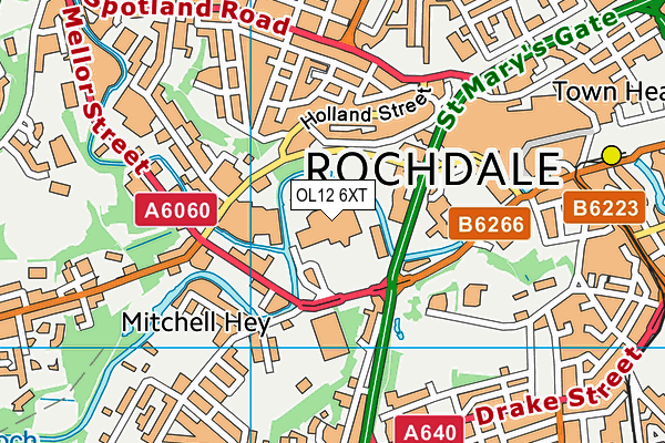 OL12 6XT map - OS VectorMap District (Ordnance Survey)