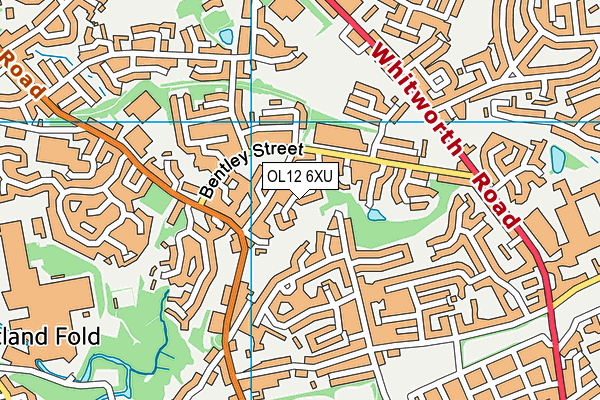 OL12 6XU map - OS VectorMap District (Ordnance Survey)