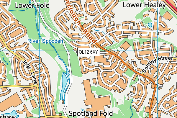 OL12 6XY map - OS VectorMap District (Ordnance Survey)