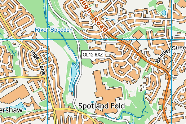 OL12 6XZ map - OS VectorMap District (Ordnance Survey)