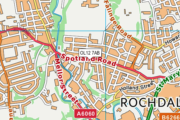 OL12 7AB map - OS VectorMap District (Ordnance Survey)