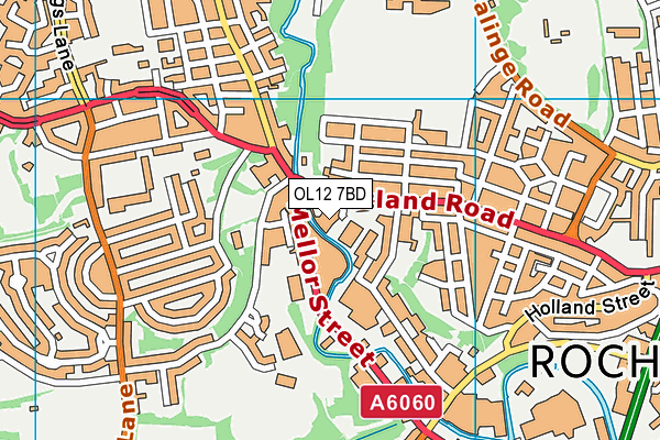 OL12 7BD map - OS VectorMap District (Ordnance Survey)