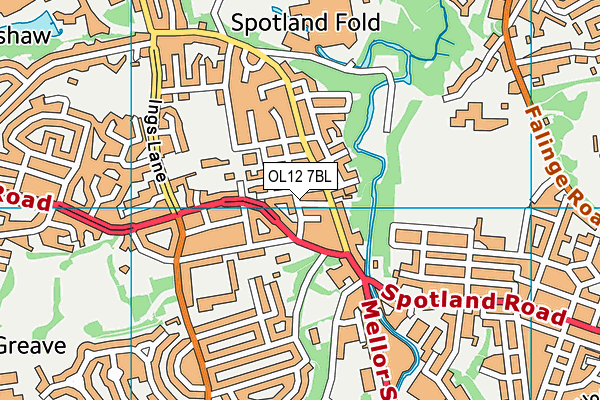 OL12 7BL map - OS VectorMap District (Ordnance Survey)