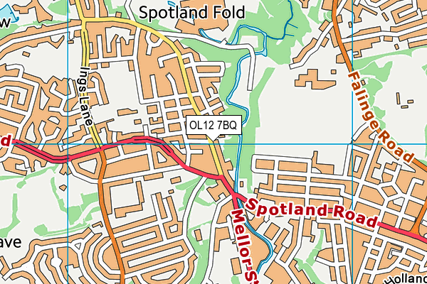 OL12 7BQ map - OS VectorMap District (Ordnance Survey)