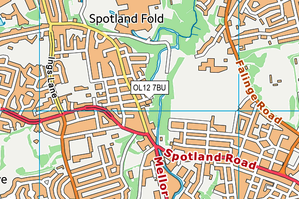 OL12 7BU map - OS VectorMap District (Ordnance Survey)