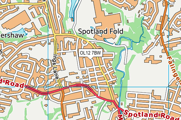 OL12 7BW map - OS VectorMap District (Ordnance Survey)