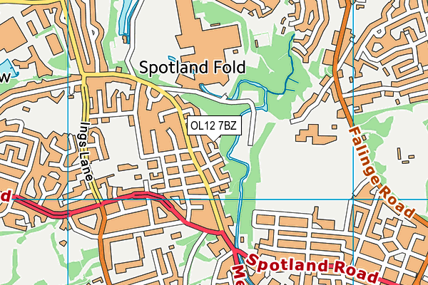 OL12 7BZ map - OS VectorMap District (Ordnance Survey)