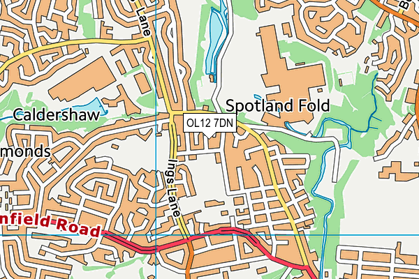 OL12 7DN map - OS VectorMap District (Ordnance Survey)