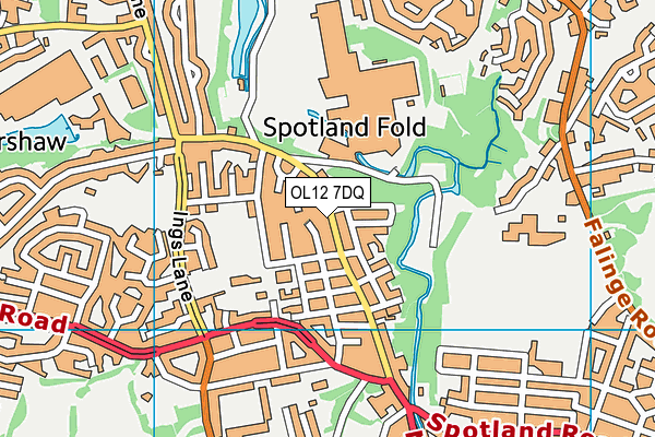 OL12 7DQ map - OS VectorMap District (Ordnance Survey)