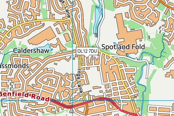 OL12 7DU map - OS VectorMap District (Ordnance Survey)