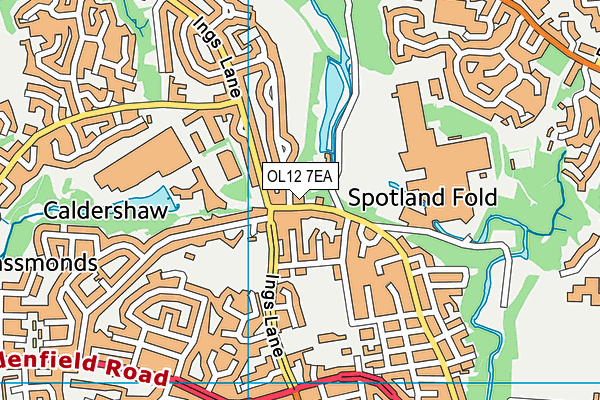 OL12 7EA map - OS VectorMap District (Ordnance Survey)