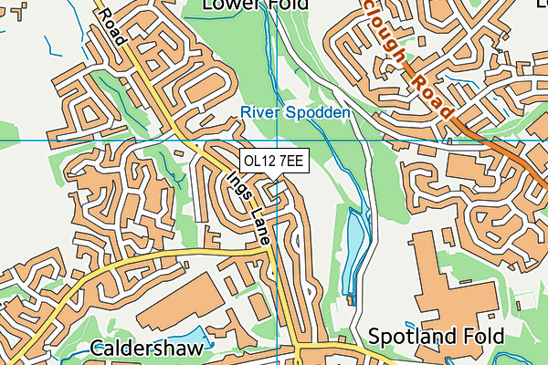 OL12 7EE map - OS VectorMap District (Ordnance Survey)