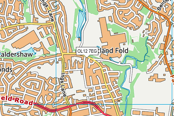 OL12 7EG map - OS VectorMap District (Ordnance Survey)