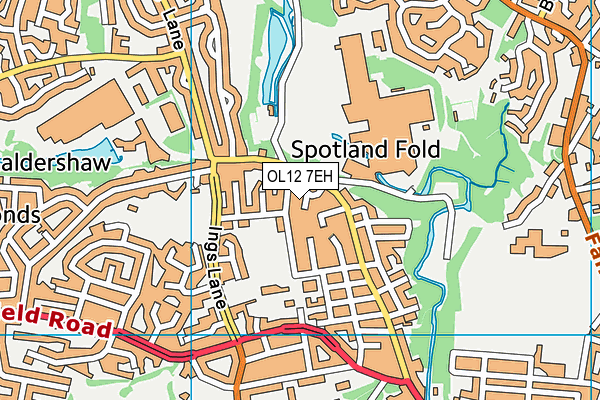 OL12 7EH map - OS VectorMap District (Ordnance Survey)