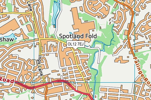 OL12 7EJ map - OS VectorMap District (Ordnance Survey)