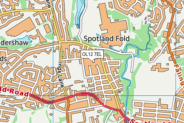 OL12 7EL map - OS VectorMap District (Ordnance Survey)