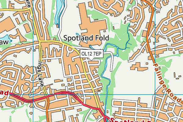 OL12 7EP map - OS VectorMap District (Ordnance Survey)