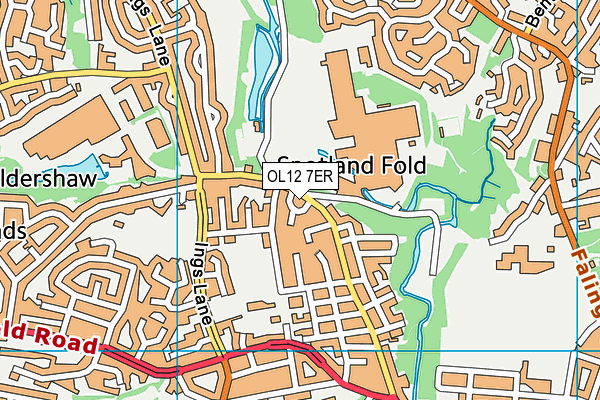 OL12 7ER map - OS VectorMap District (Ordnance Survey)