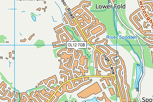 OL12 7GB map - OS VectorMap District (Ordnance Survey)