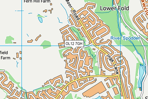 OL12 7GH map - OS VectorMap District (Ordnance Survey)