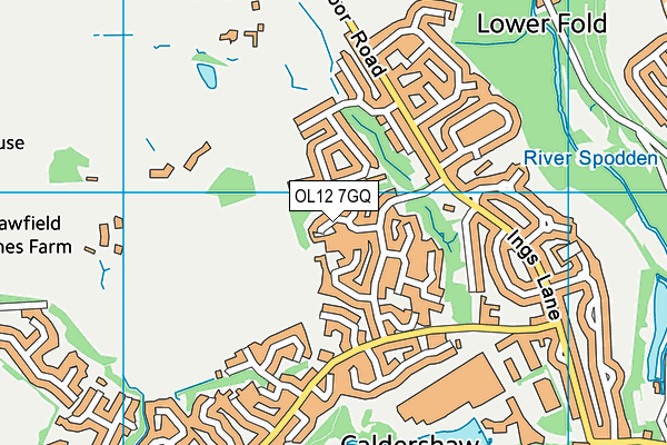 OL12 7GQ map - OS VectorMap District (Ordnance Survey)