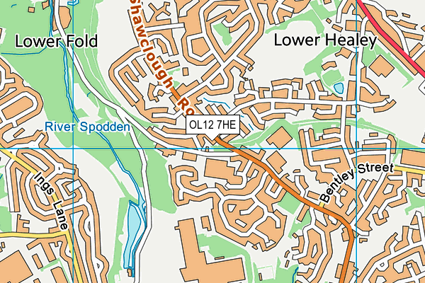 OL12 7HE map - OS VectorMap District (Ordnance Survey)