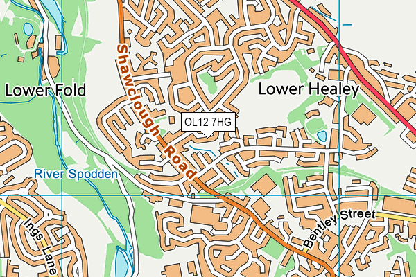 OL12 7HG map - OS VectorMap District (Ordnance Survey)